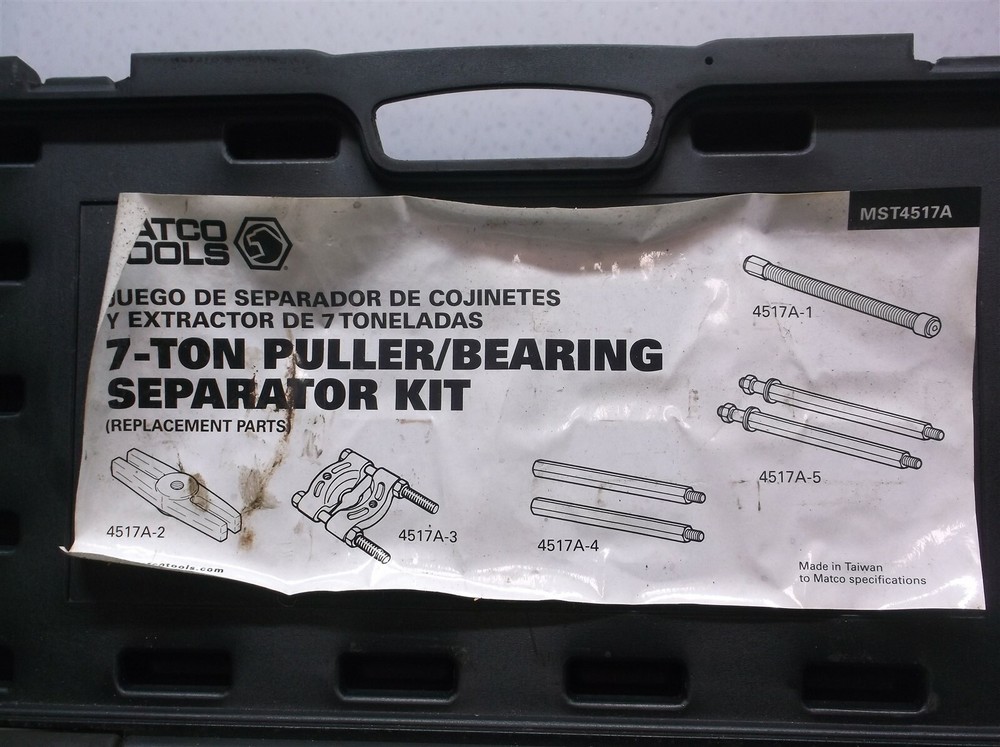 Case Only For A Matco Tools 7-Ton Puller/Bearing Separator With One Broken Latch