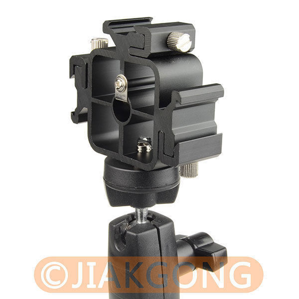 Triple Hot Shoe Mount Adapter Flash Light Stand Umbrella Holder Bracket