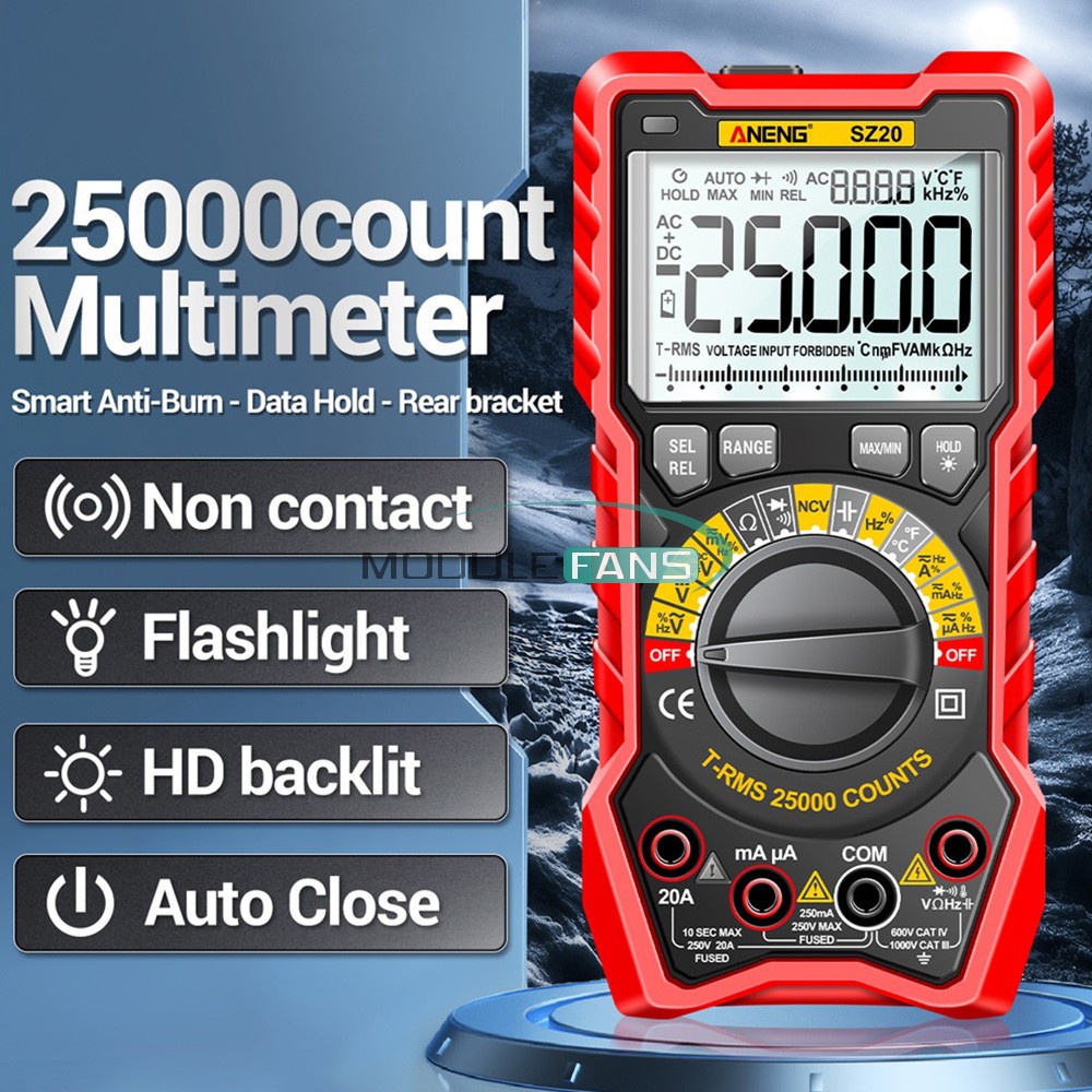 ANENG Digital Multimeter Tester Auto-Ranging AC DC NCV 25000 Counts Voltmeter