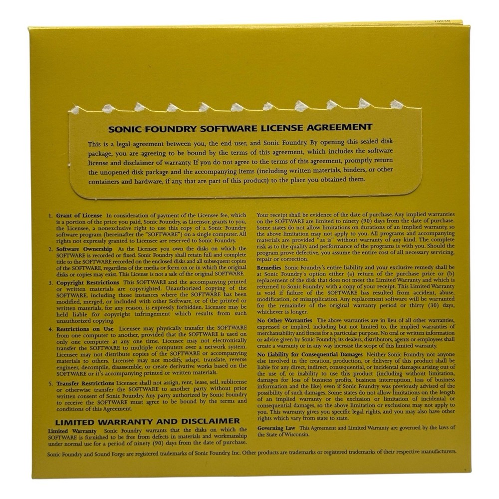 Sonic Foundry XFX DirectX Audio Plug-Ins Software & User Manual 1998