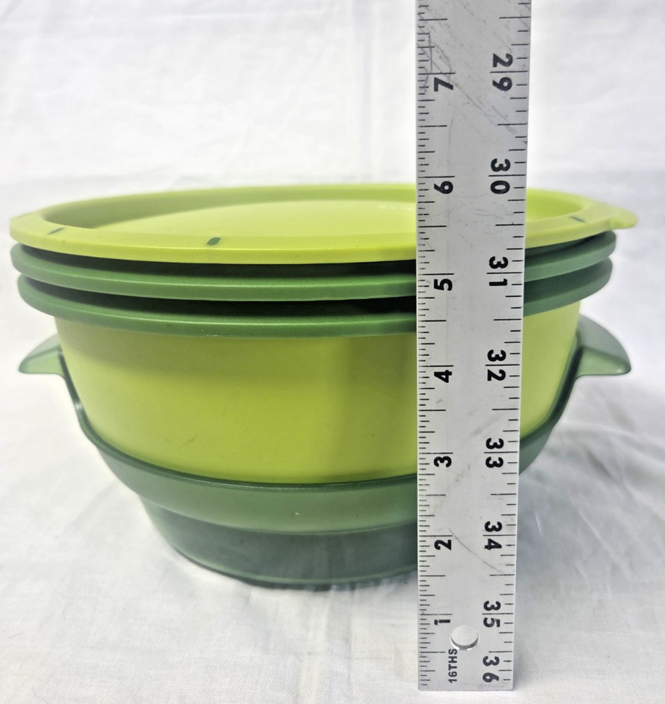 Tupperware Smart Steamer 4 Piece Set Green Microwave Steaming System