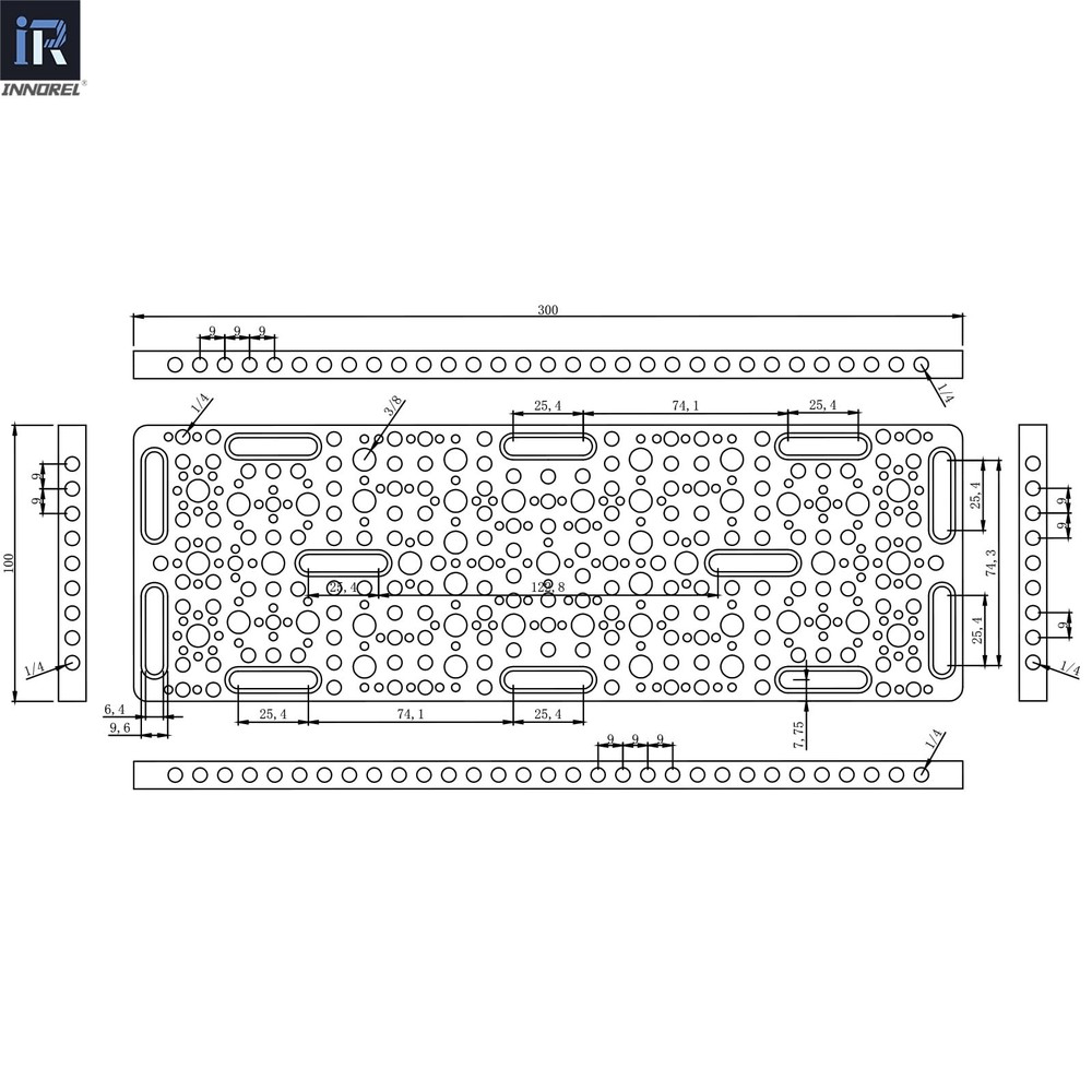 Cheese Plate CP3010 Multi-Functional 1/4 3/8 Threads Camera Mounting Rig