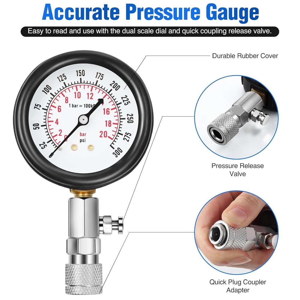 Automotive Engine Compression Tester Set - 9 Essentials for Accurate Diagnostics