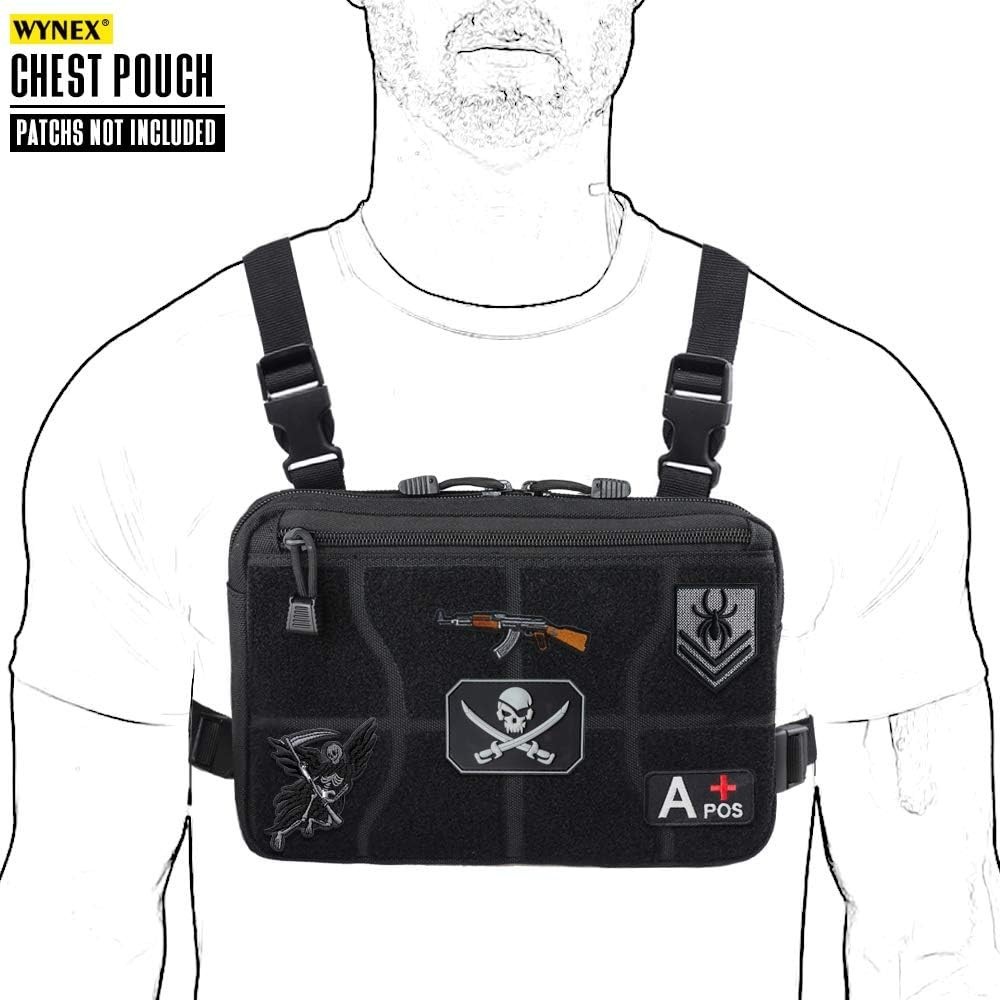 Durable 600D Nylon Tactical Chest Rig with Adjustable Straps and Ventilated Back
