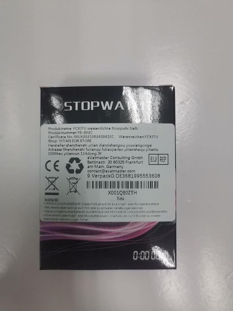 FCXJTU Simple Digital Basic Stopwatch, No Bells, Clock, Alarm, Yellow