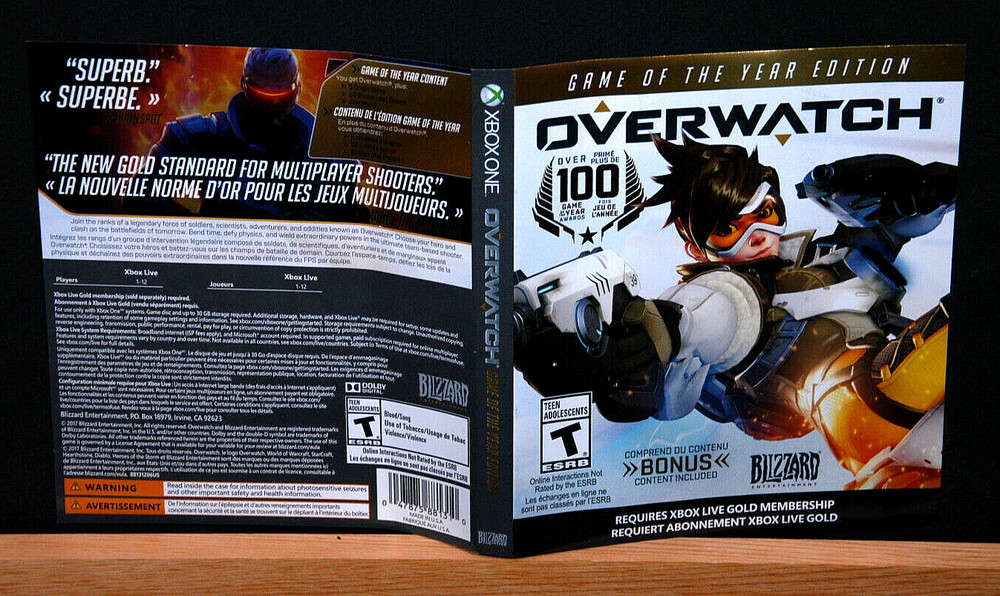 OVERWATCH  Cover Only (XBOX ONE) NO GAME  Authentic