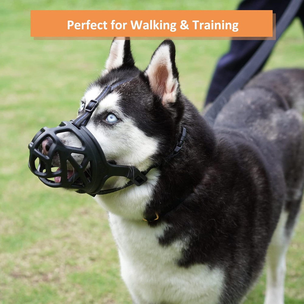 BARKLESS Dog Muzzle, Basket Muzzle for Biting, Chewing and Scavenging, Humane Ca