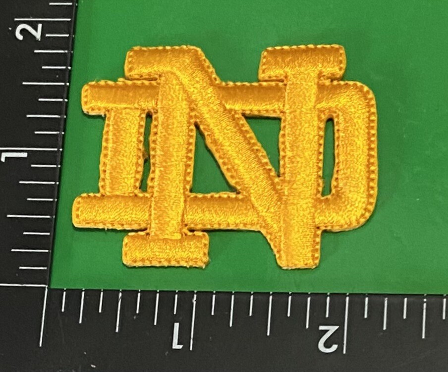 Notre Dame Iron On Patch  🏈☝️ ND1 GOLD ND.  Go Irish ☘️