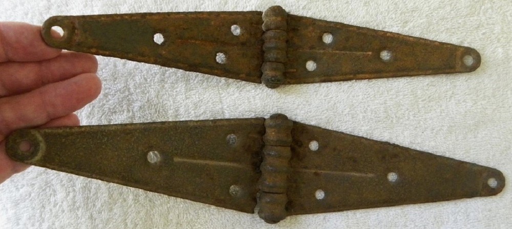 2 Old Early Barn, Shed, Cabin Door, Different Size Strap-Hinges