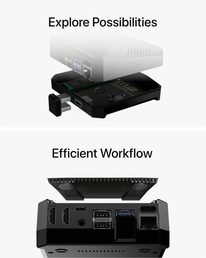 Argon ONE M.2 Aluminum Case for Raspberry Pi 4 with SATA SSD Only