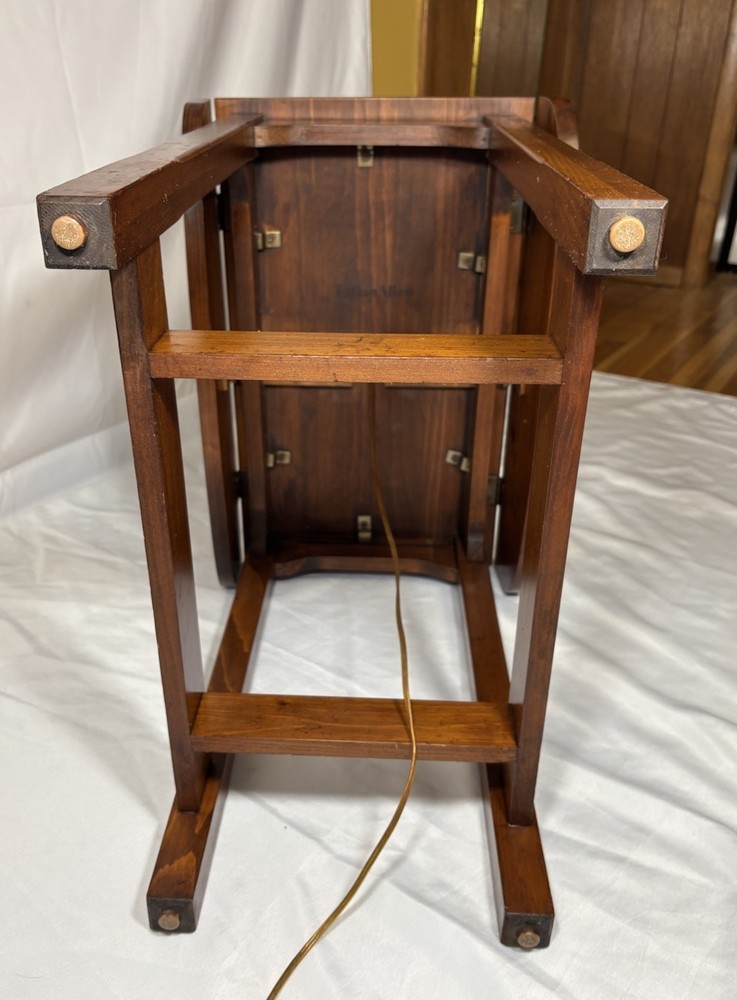 Vintage Ethan Allen Craftsman Solid Pine Wood Drop Leaf Lamp Table