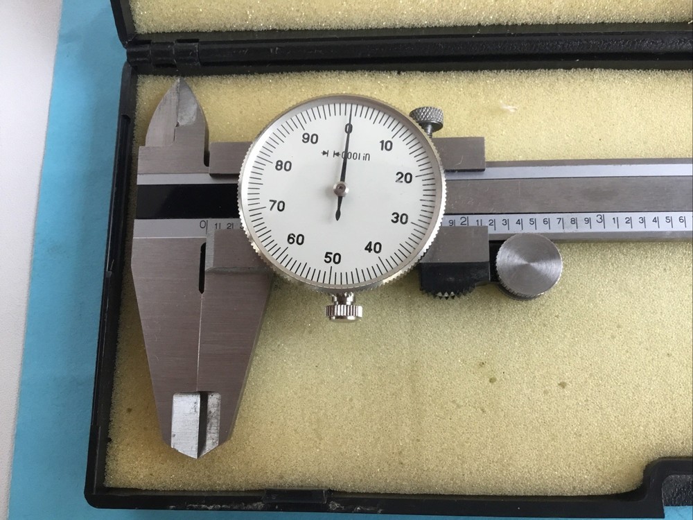 Dial Caliper 6" Calibrated .01" with Case includes Mitutoyo conversion card EUC