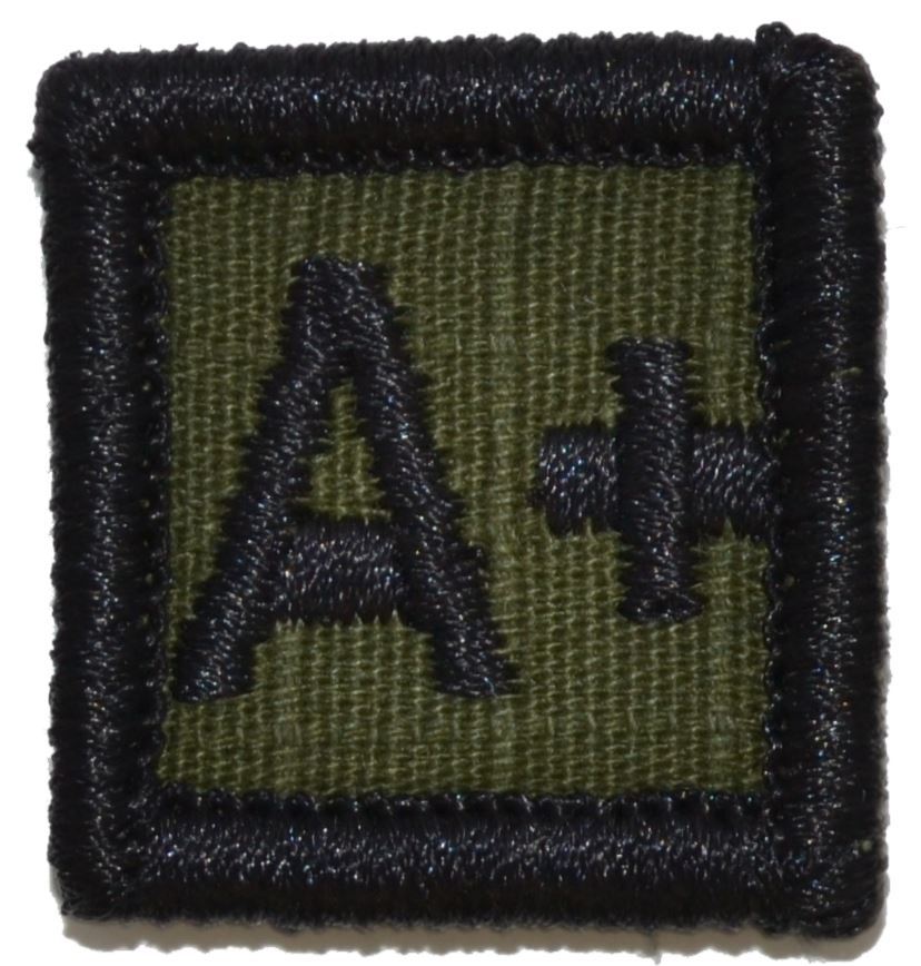 Blood Type - 1x1 Military/ Patch Hook Backing (All Blood Types) Army