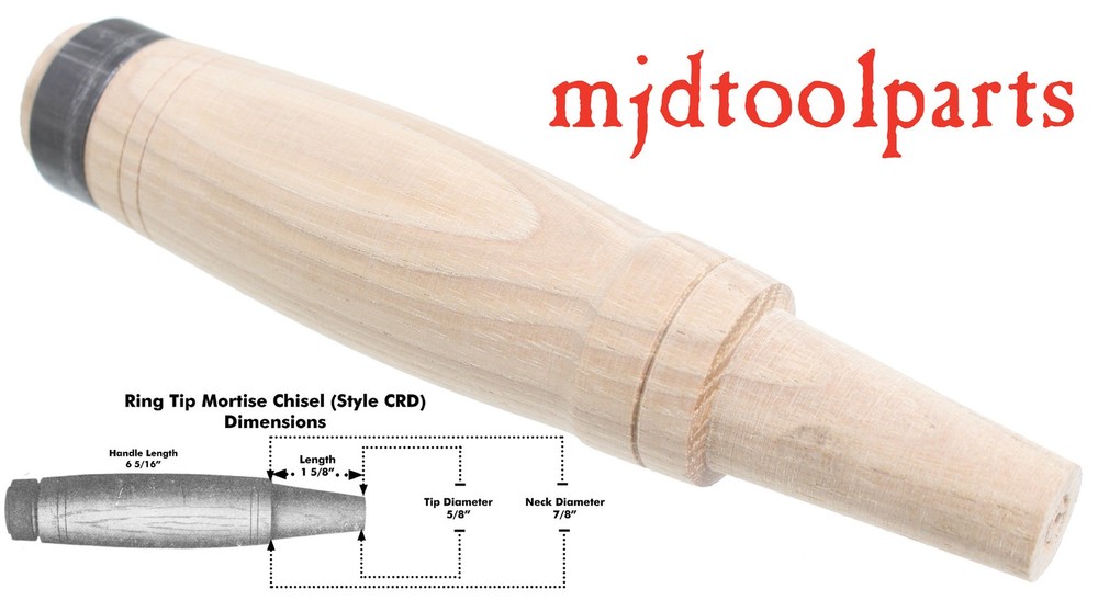 Hickory Socket Mortise Chisel Handle - Amish Turned - Style CRD - mjdtoolparts