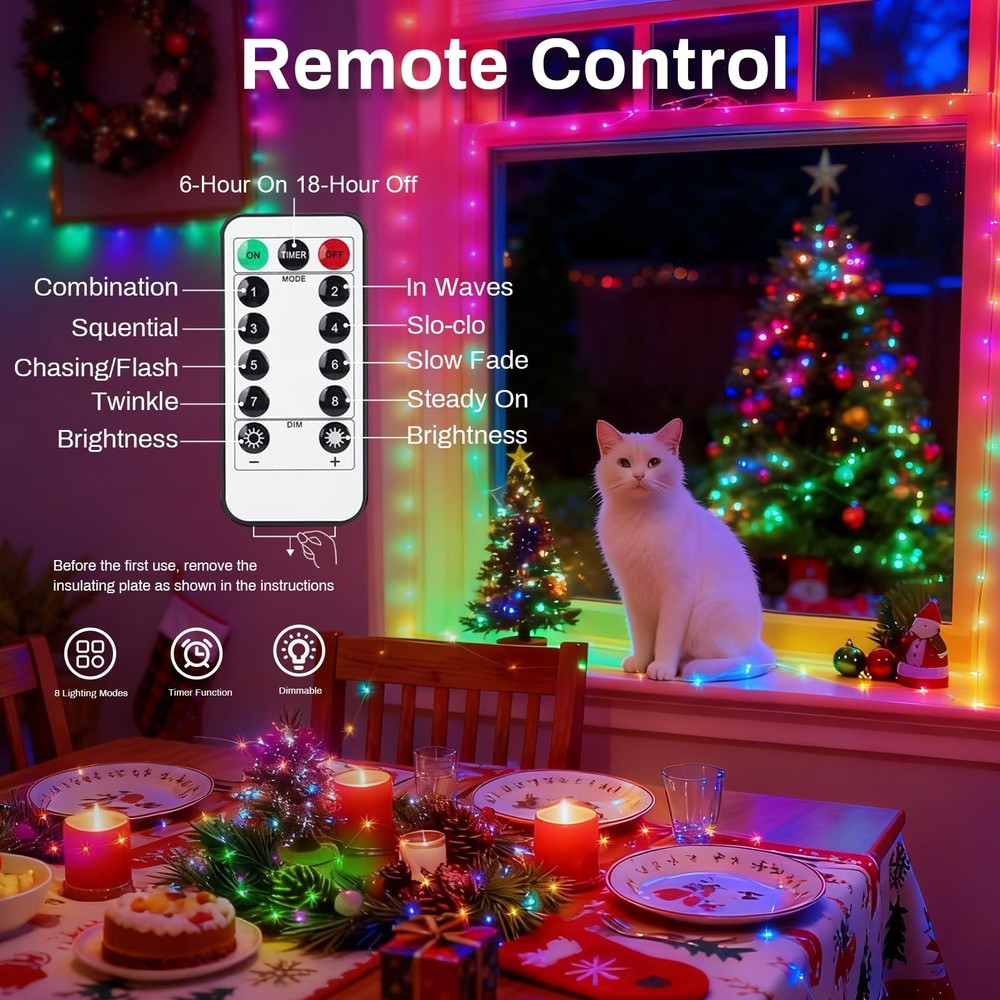 6 Pack Battery Powered Fairy Lights with Remote Control and Timer 8 Lighting ...
