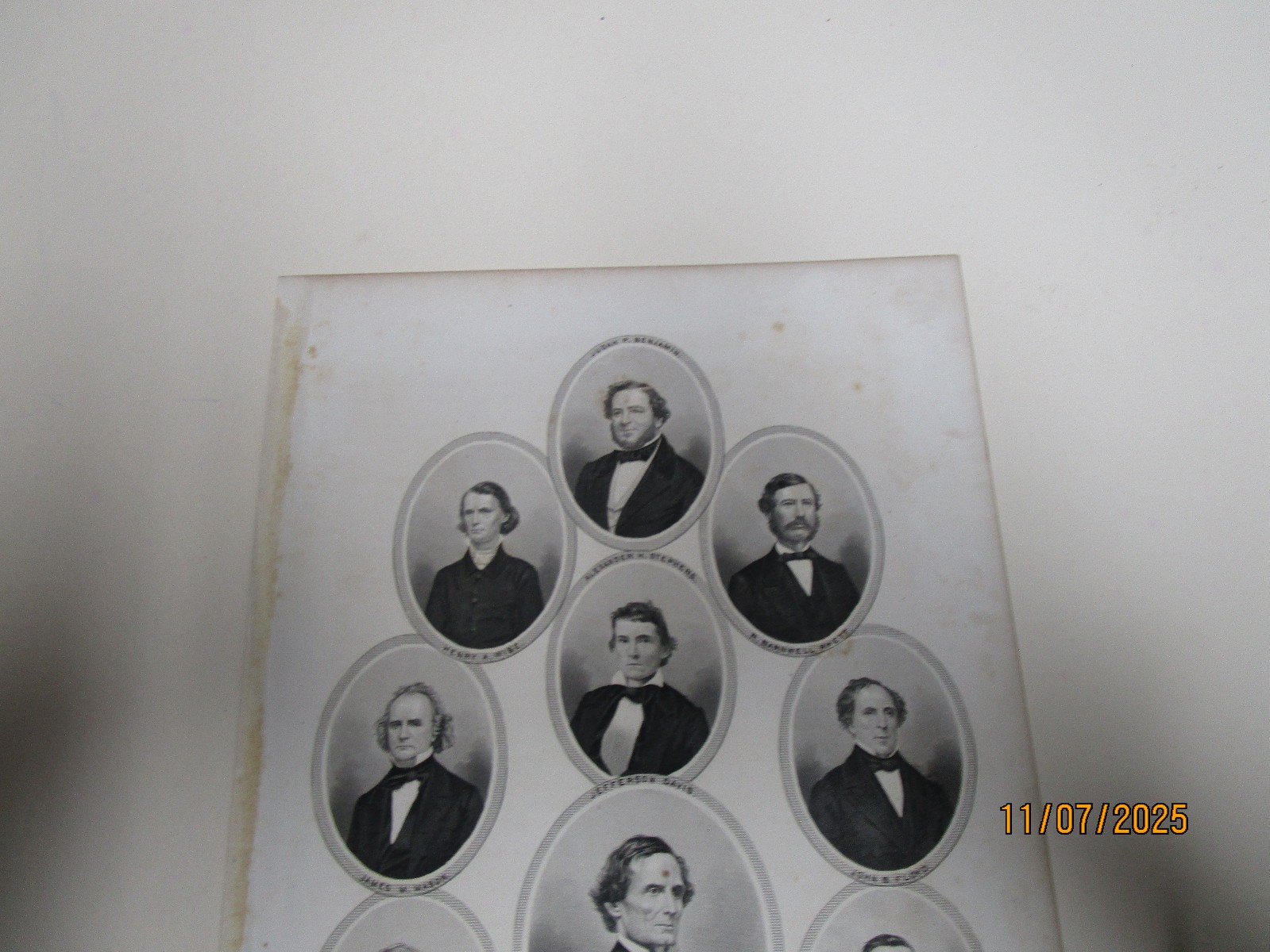 CONFEDERATE CHIE FTAINS CIVIL WAR POLITICAL ENGRAVING 1866 9 1/2 X 6 A-3