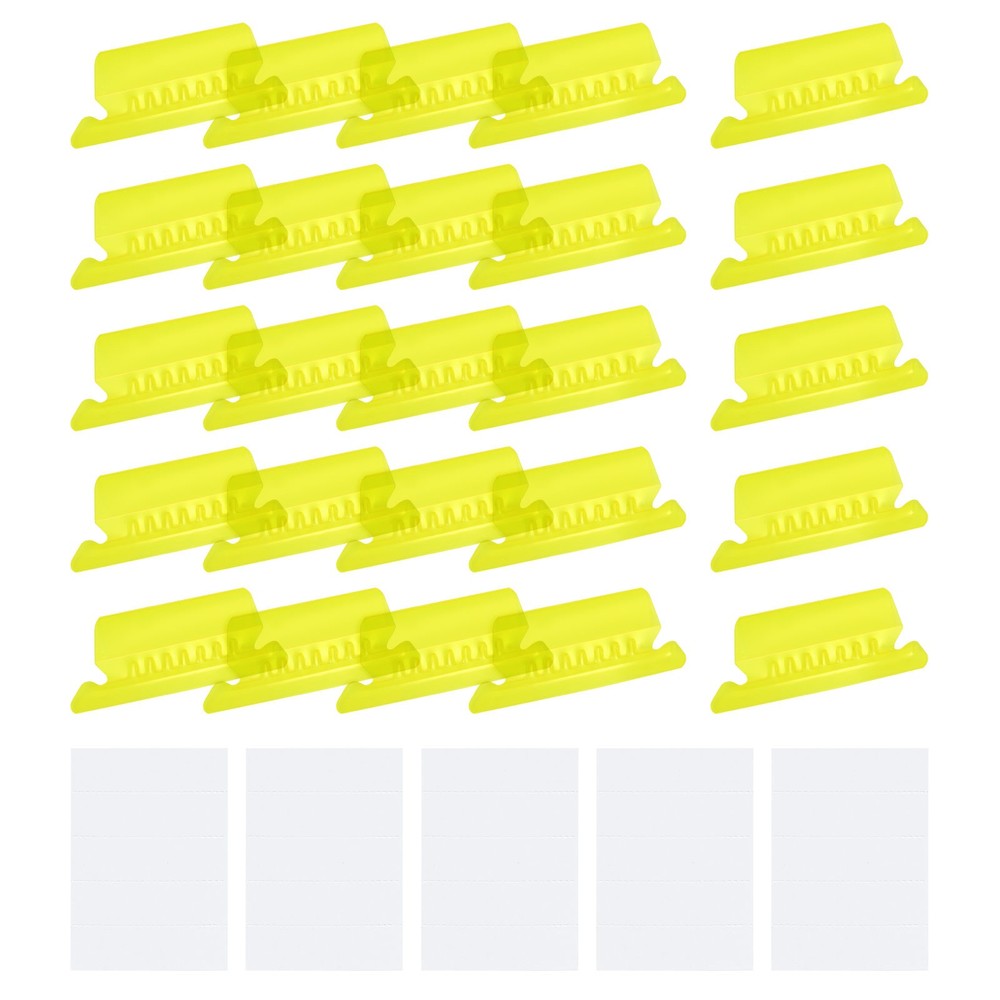 Hanging File Folder Tabs, 2 Inch File Folder Tabs and Inserts, Yellow, 100 Pcs