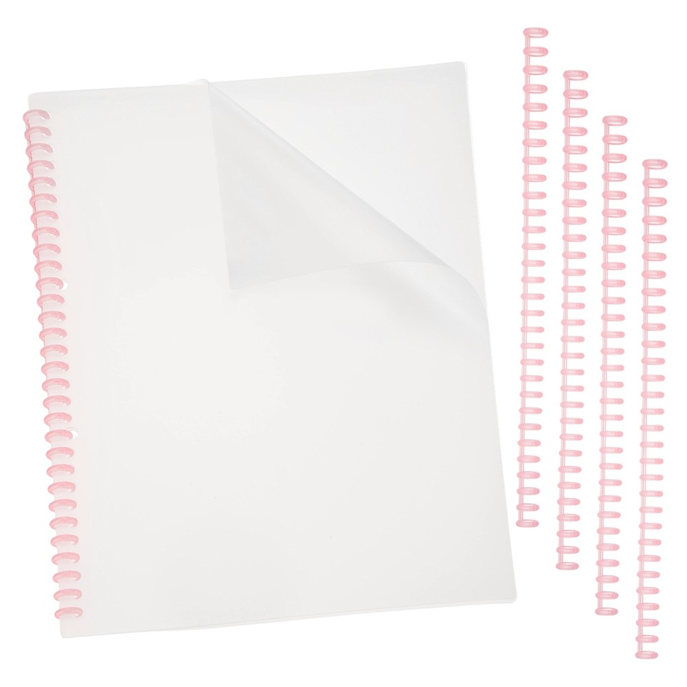 10Pcs Clear Presentation Binding Covers with 5Pcs 8.5mm Combs Kit, Red