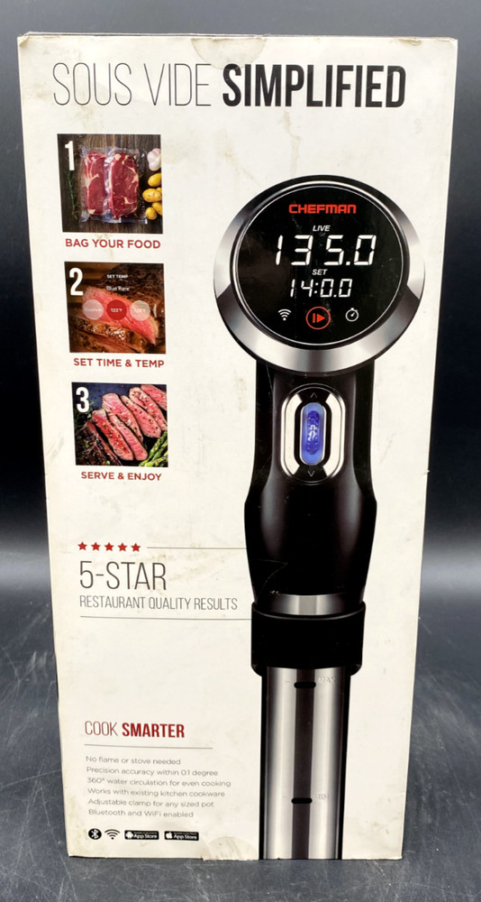 CHEFMAN PRECISION COOKER SOUS VIDE CIRCULATOR WIFI & BLUETOOTH ENABLED