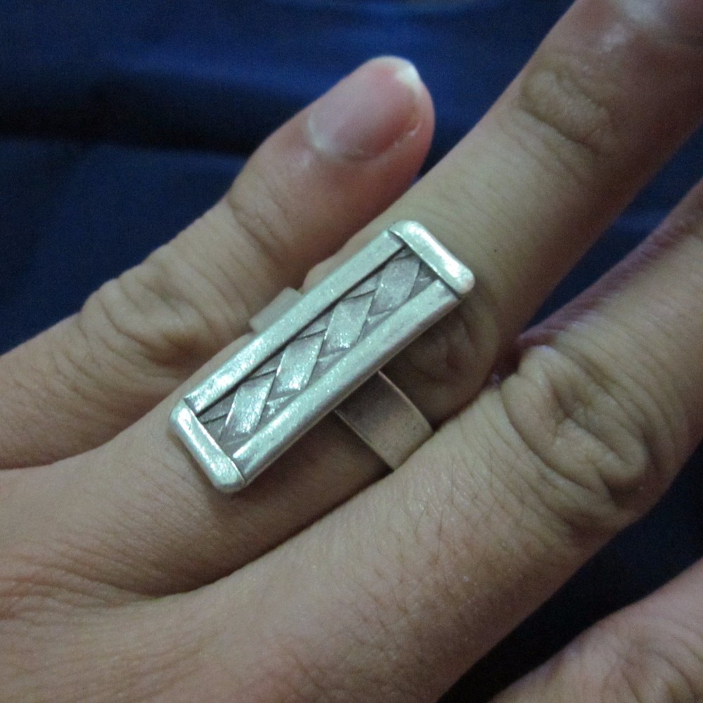 Fine Silver Rings Authentic Ethno Anello Argento Hill Tribe Solid Handcraft56034