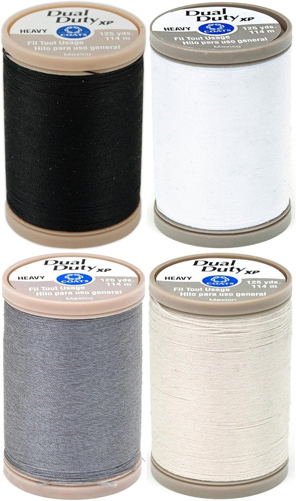 4-PACK - & Clark - Dual Duty XP Heavy Weight Thread - 4 Color Value Pack - (Bla