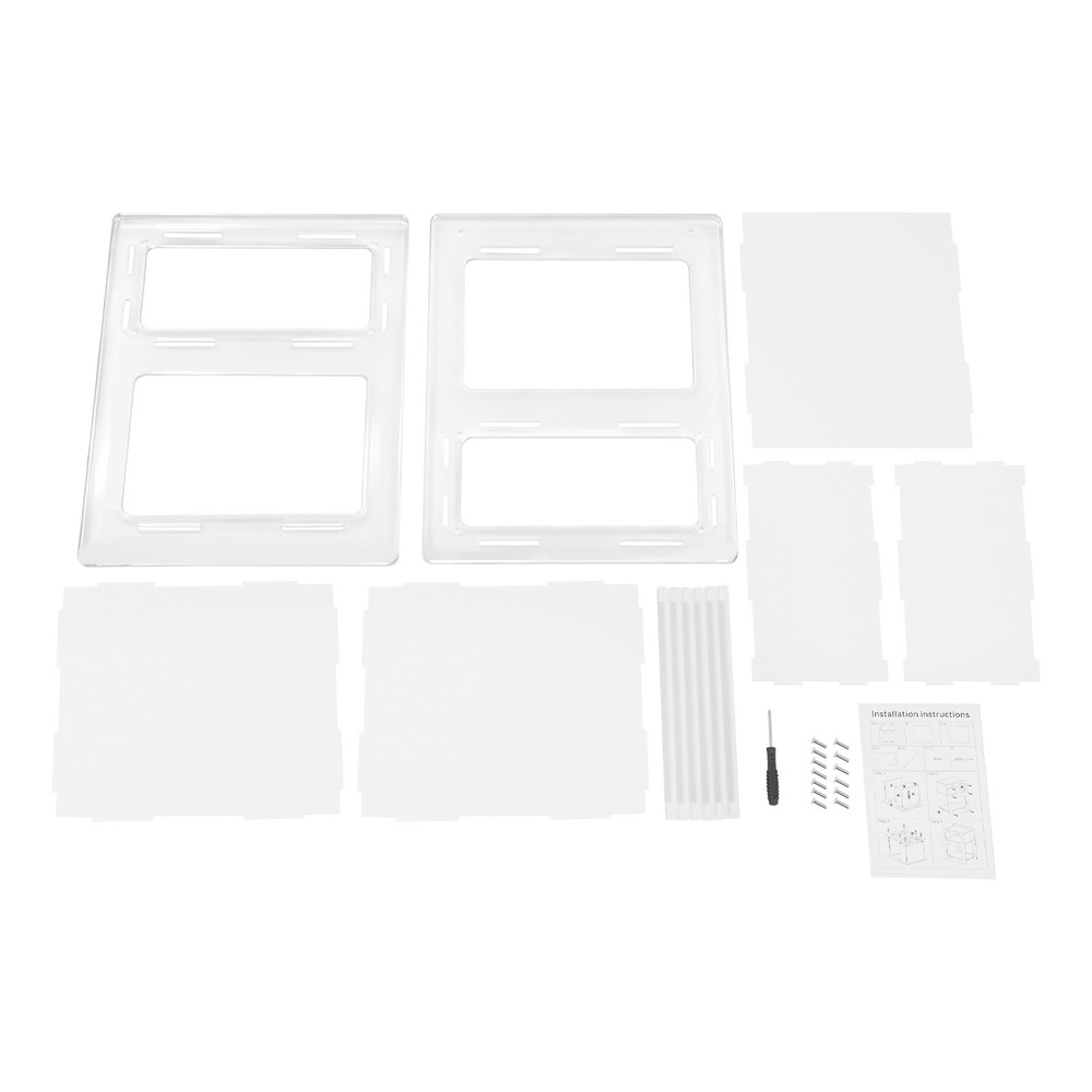 White Acrylic Side Table, Acrylic Nightstand, Rectangle Storage Shelf