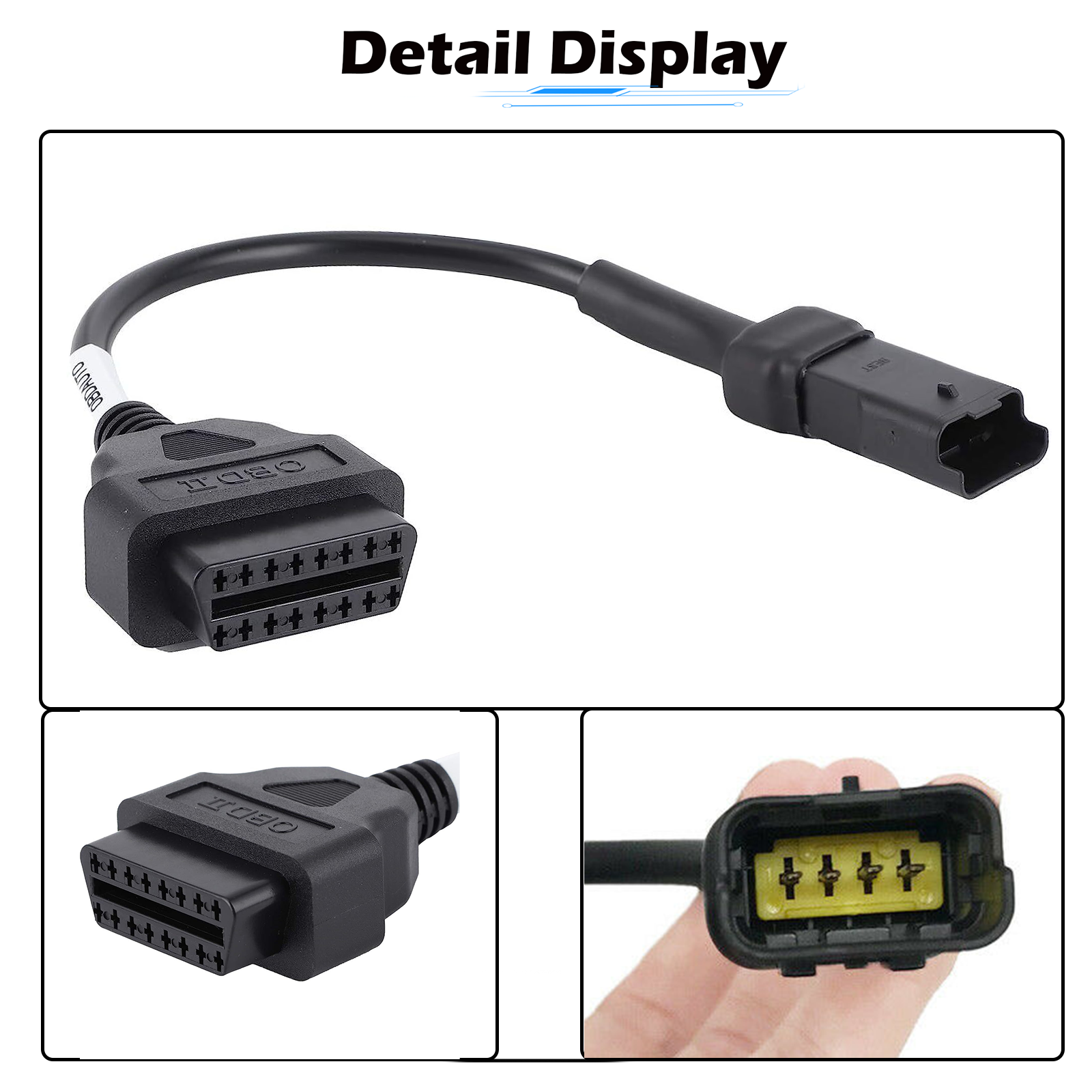 4 Pin to 16Pin OBD2 Diagnostic Cable Scanner Adapter Tool For DUCATI Motorcycle