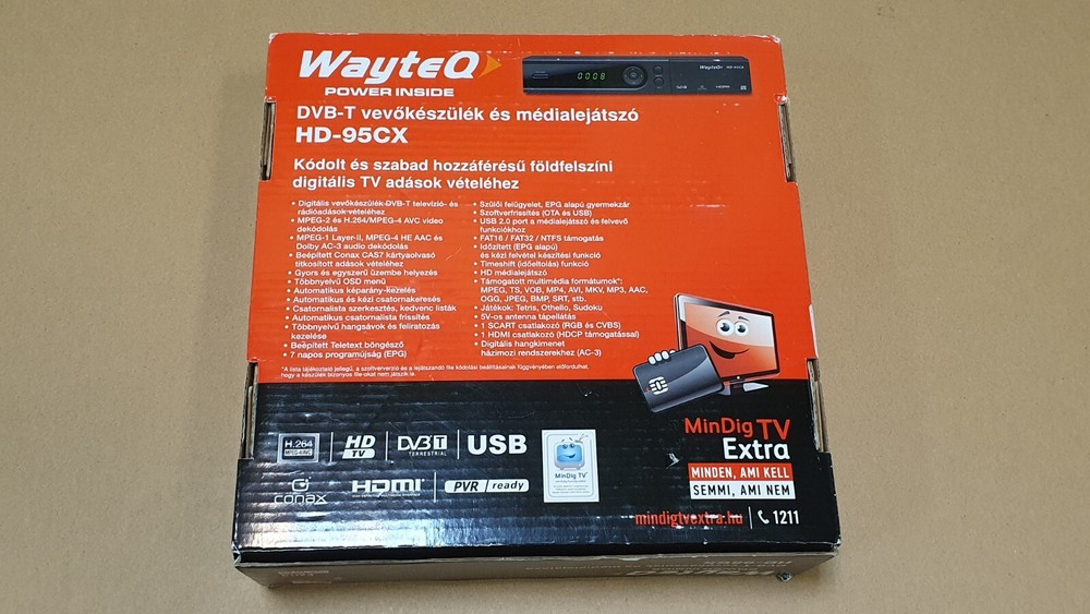 WAYTEQ HD95CX DVB-T RECEIVER STB SET TOP BOX WITH REMOTE BOXED