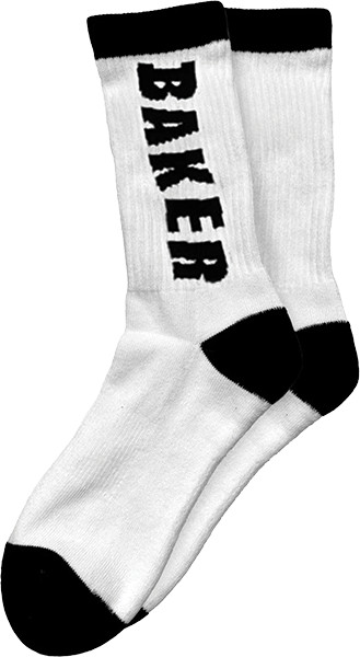 BAKER LETTERS CREW SOCKS WHITE/BLK
