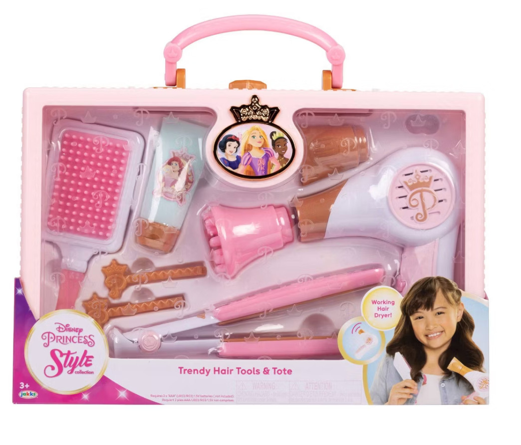 NEW Disney Princess Style Collection Hair Style Tools & Accessories in Tote NIB