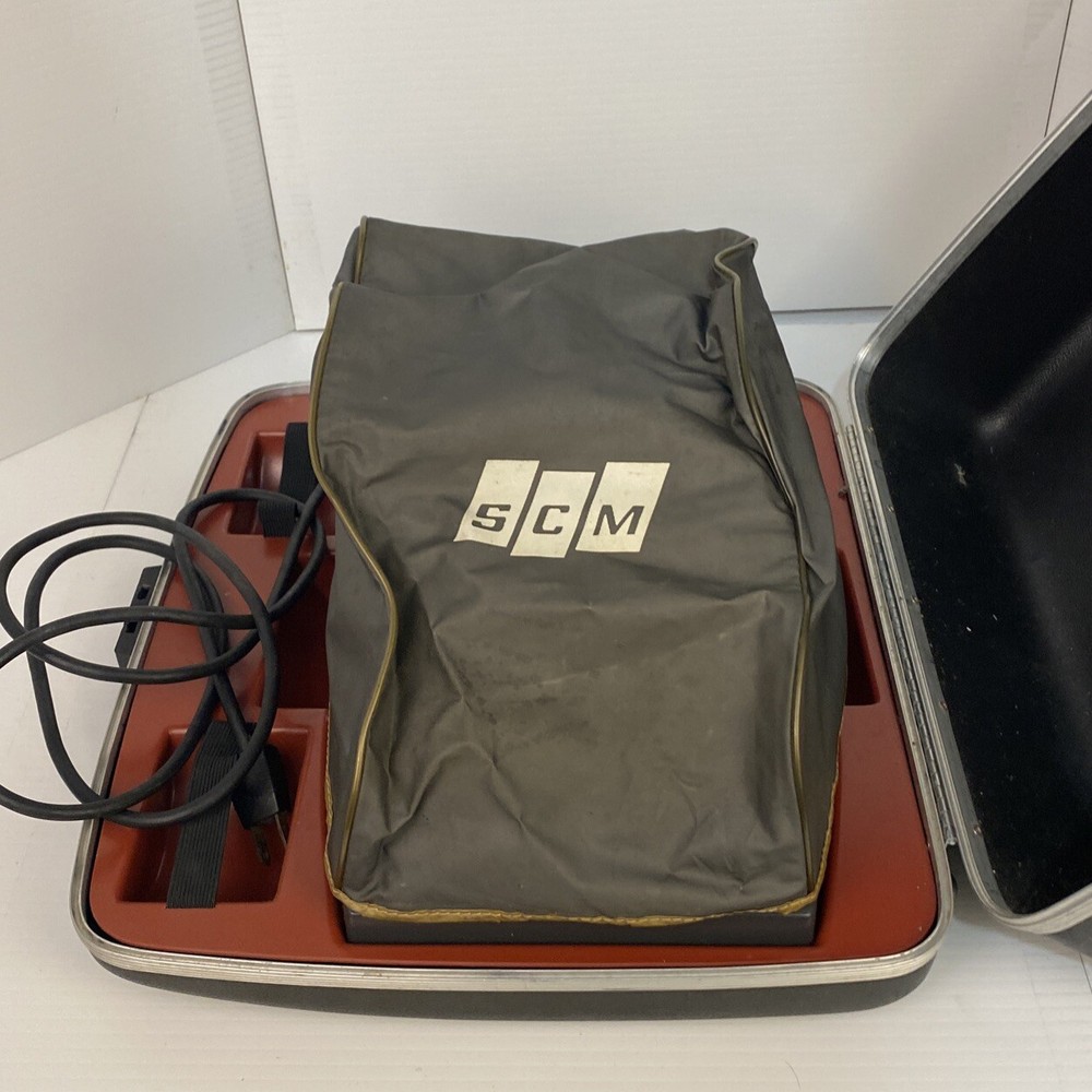 SCM 890N Electronic Adding Machine & case & soft cover Vintage