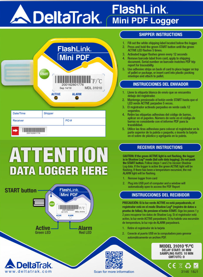 DeltaTrak Flashlink Mini PDF In-Transit Logger