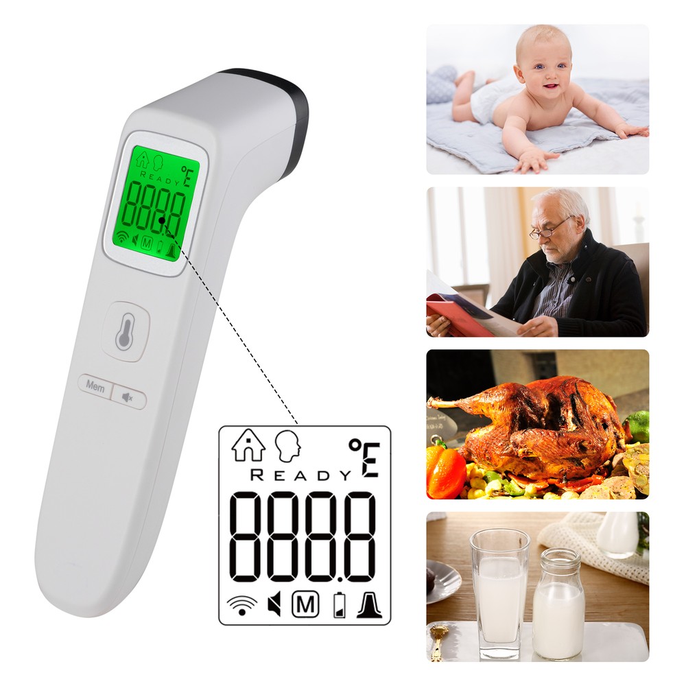 2 Pack No Contact Digital Infrared Thermometer Temperature Gun Memory Function
