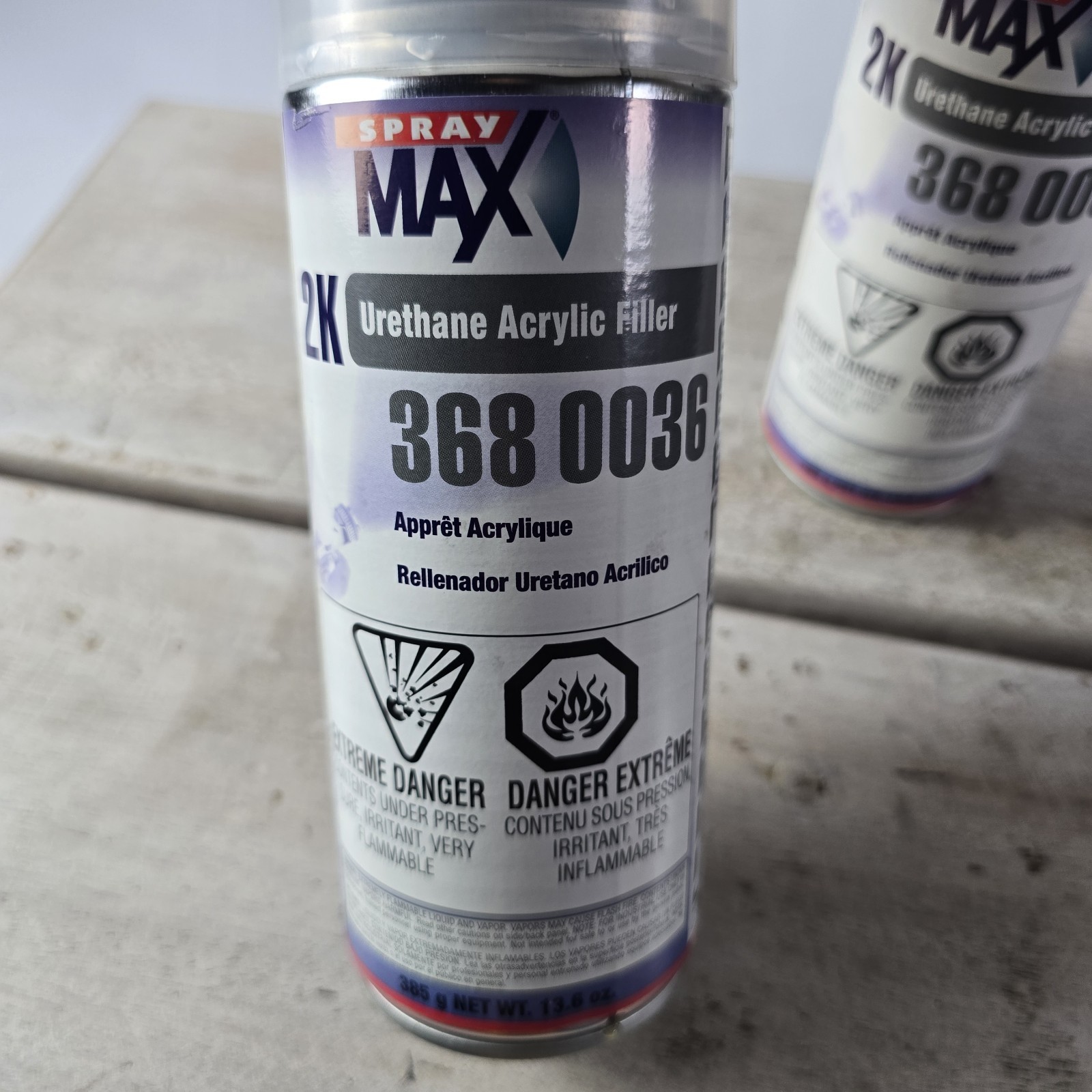 2K Spray Max Urethane Acrylic Filler Primer Paint Gray 3680036 2 Pack New Sealed