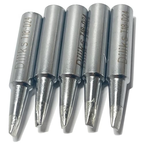 Soldering Iron Tips 5pcs Set, Chisel tip, For HAKKO FX-888D FX-888 FX T18-D24