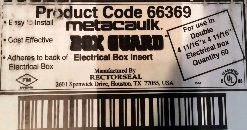 Rectorseal 66369 Outlet Box Fire Pads