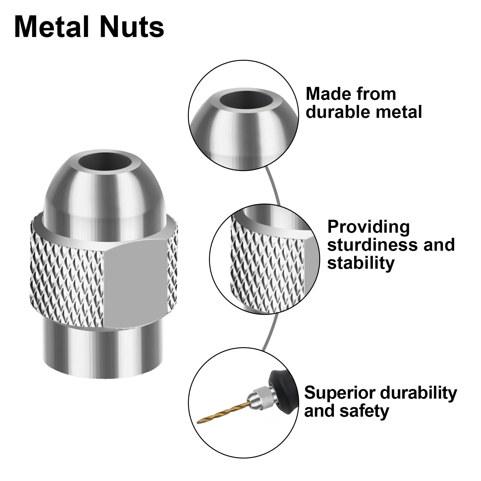 15PCS Drill Chuck Collet Set 0.8-3.2mm Shank Replacement for Dremel Rotary Tool