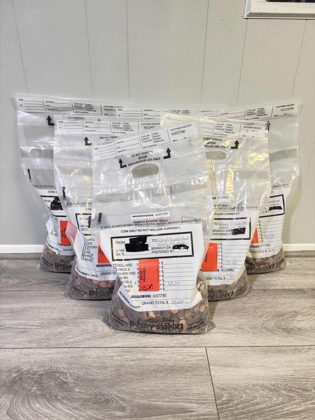 $50 Sealed Bank Bag of 5000 Pennies, Sealed & Unsearched FREE SHIPPING