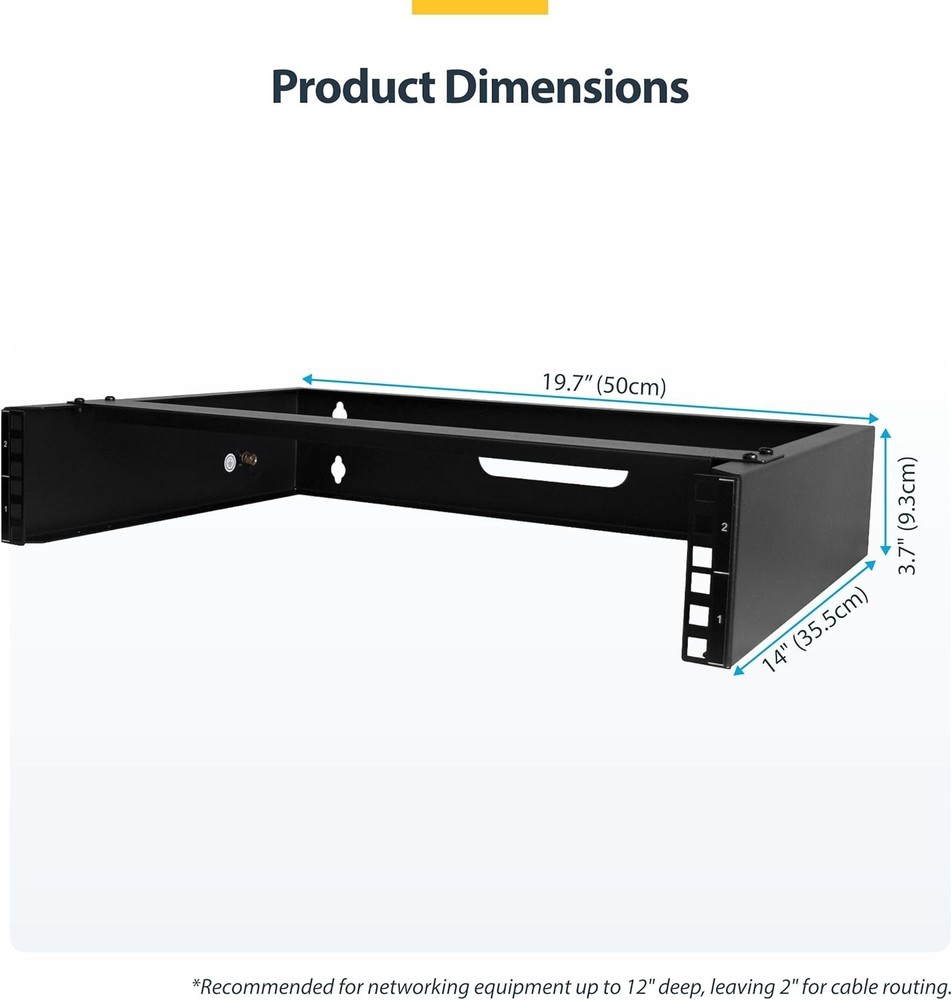 Durable 2U Wall Mount Network Rack - Easy Install with Patch Panel Bracket