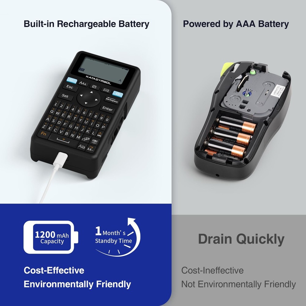 E11 Bluetooth Label Maker Machine Rechargeable Inkless Printer Thermal Black