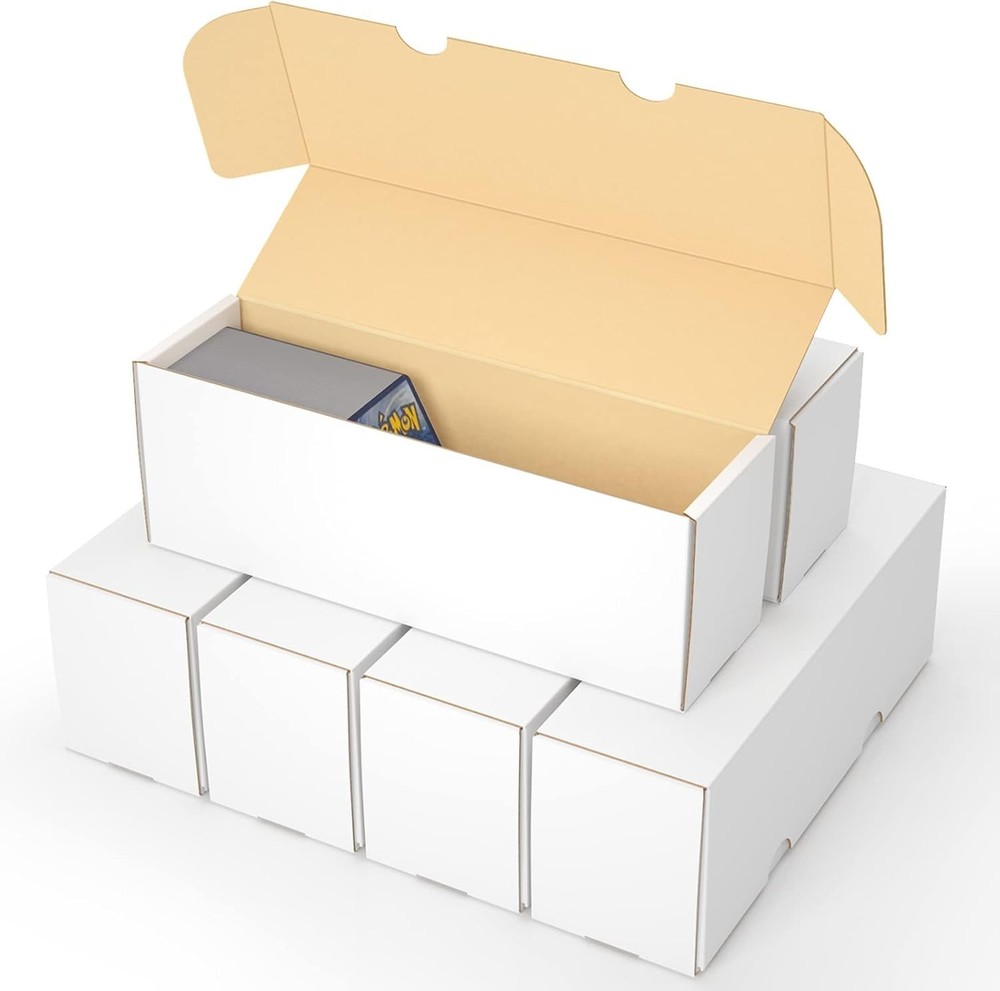 Collectible Card Storage Box Set - 6 Stackable Card Boxes for Easy Access