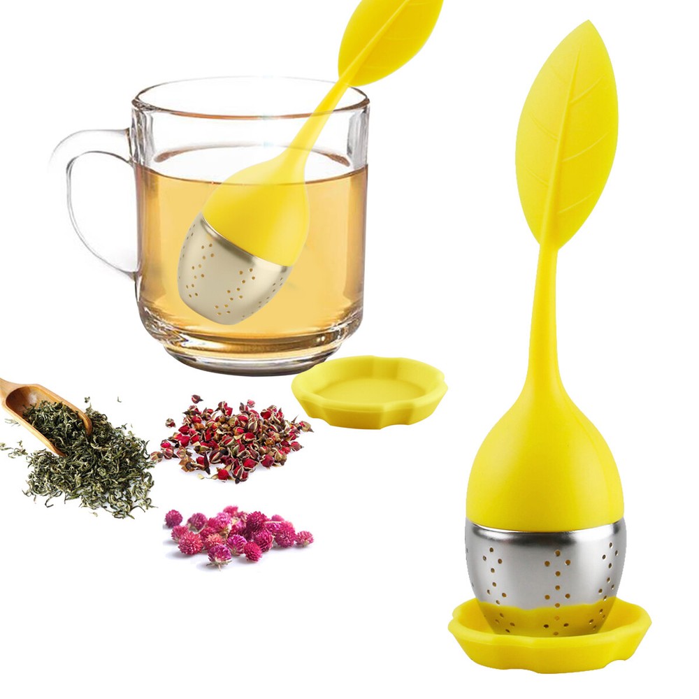 Tea Infuser Yellow+Blue+Red Silicone Loose Leaf Stainless Spice Filter Diffuser