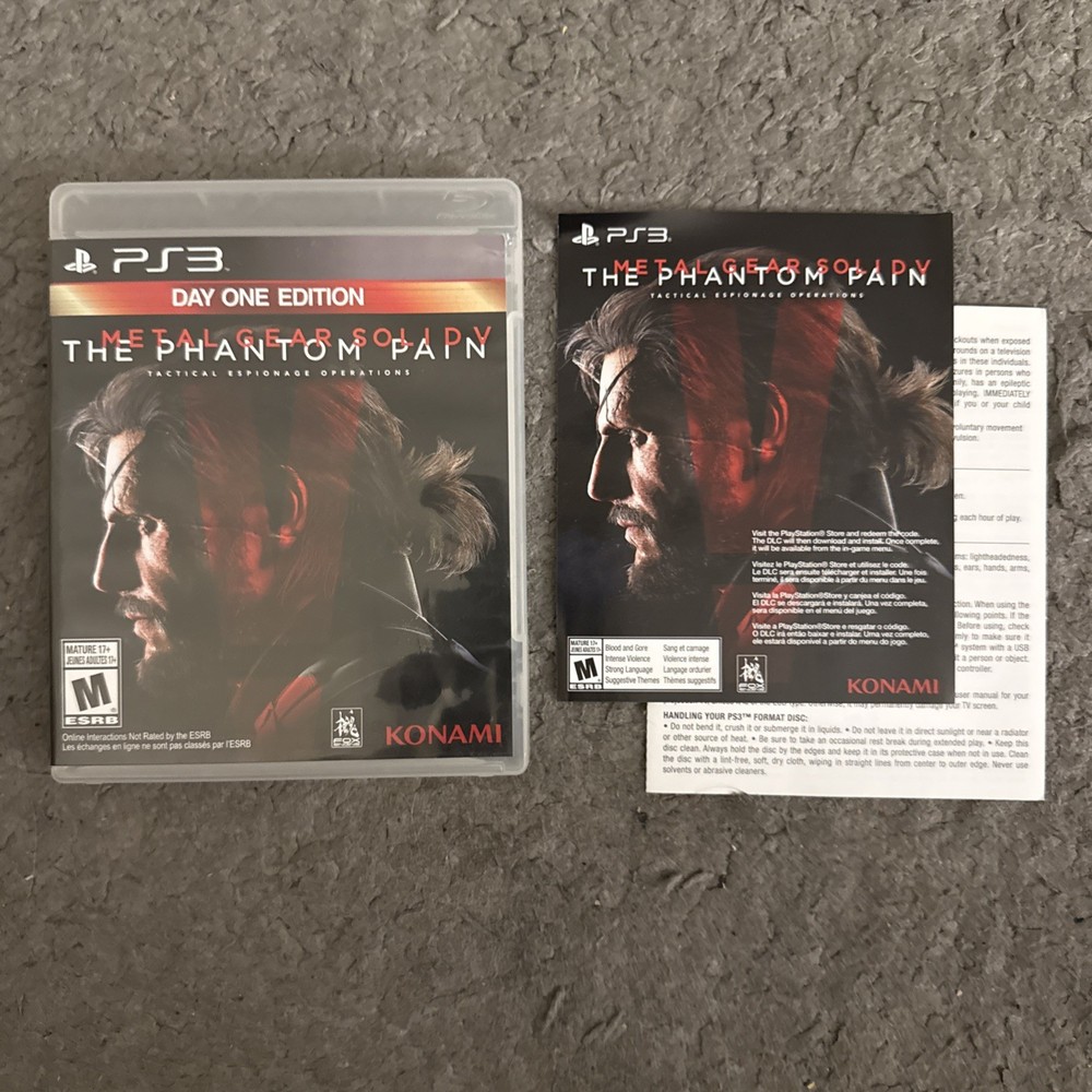 Metal Gear Solid V: The Phantom Pain (Sony PlayStation 3, 2015) Case & Inserts