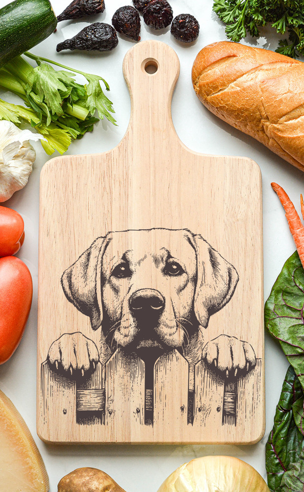 Yellow Labrador Cutting Cheese Board