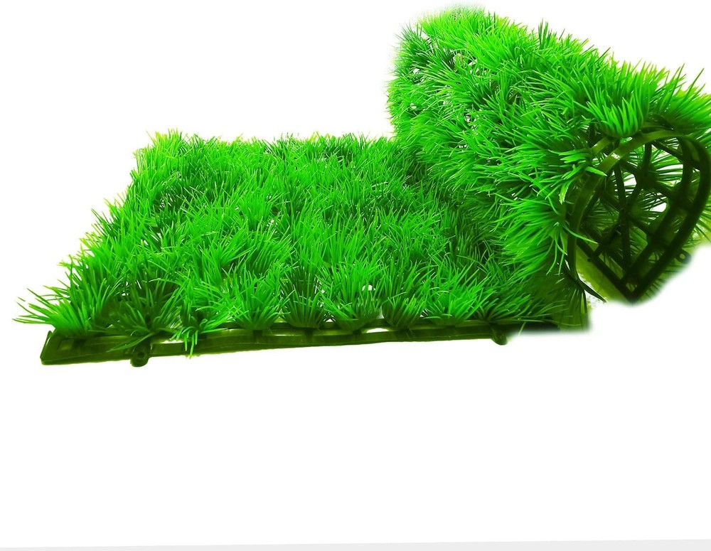 2pcs (10"X10") Artificial Aquarium Grass Mat Decorations Artificial Plastic L...