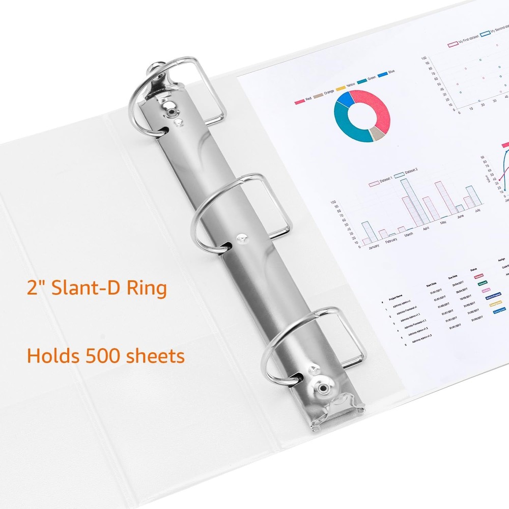 Ample Storage 2 Inch D-Ring Binders – 4 Pack for Maximum Document Control