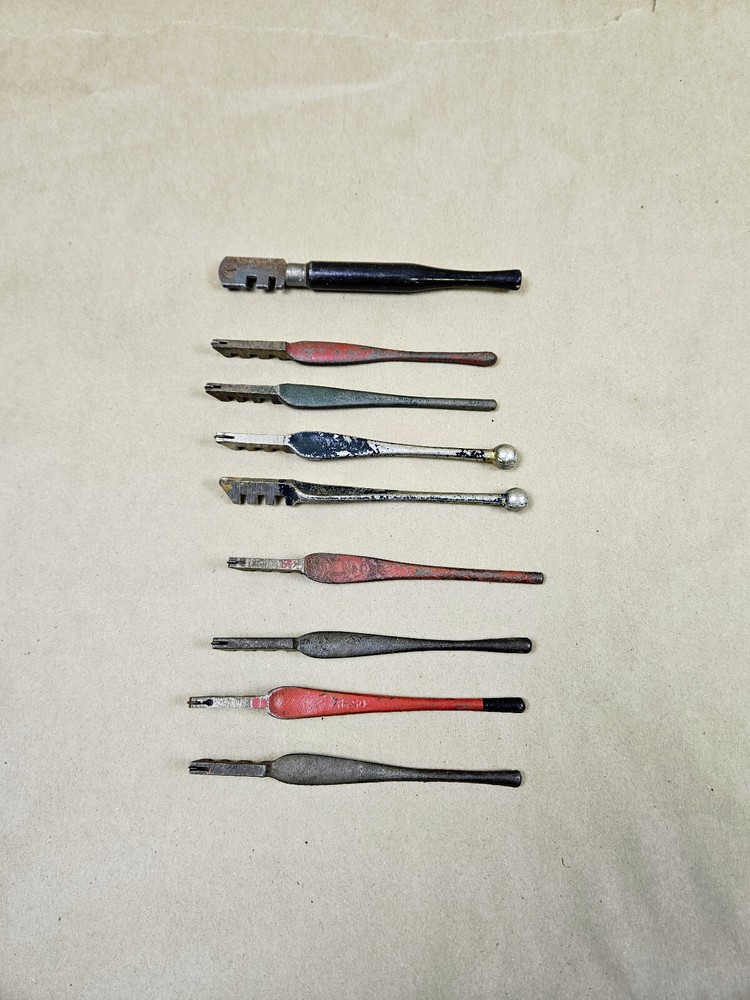 Nine vintage glass cutting tools Red Devil, Trojan, Fletcher, Ruby & Eclipse