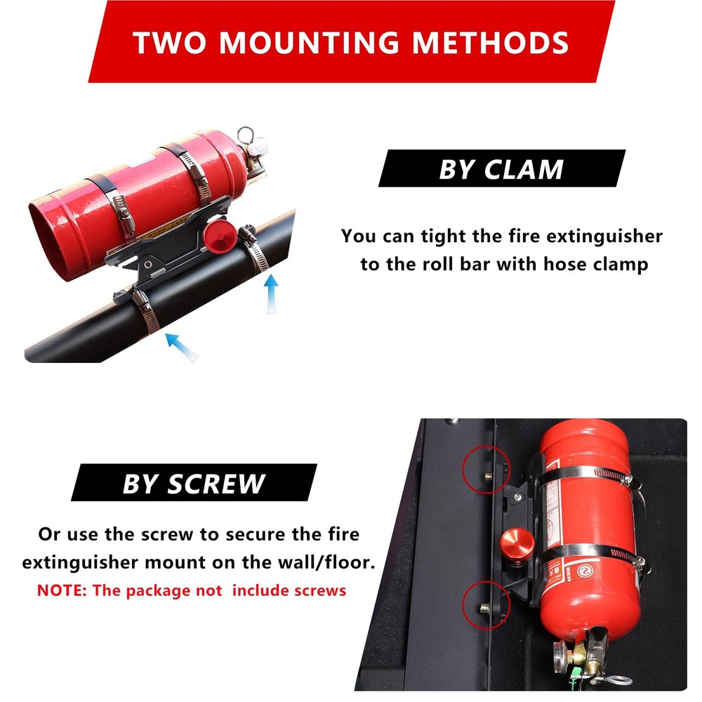 Quick Release Fire Extinguisher Mount - Aluminum Adjustable UTV Roll Bar Fire...