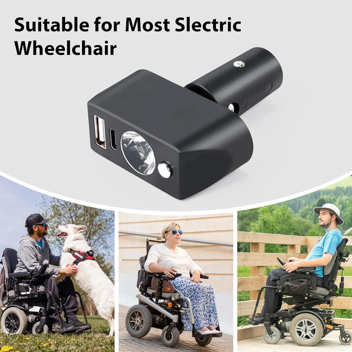 Electric Wheelchair Led Light Power Wheelchair Accessories,3 Pin XLR Head Light