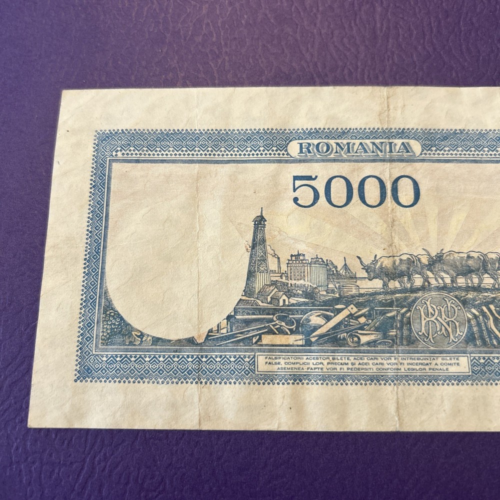 Romania- 5000 Lei- 1945